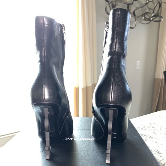 **SOLD**YSL Yves Saint Laurent Opyum Black Leather 37 US 7 - Picture 4 of 8